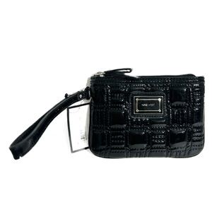 Nine West Glossy Black Wristlet